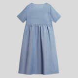 Csilla™  - Csíkos midi ruha gombokkal