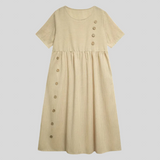 Csilla™  - Csíkos midi ruha gombokkal