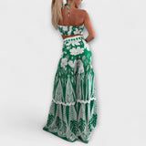 Valéria™ - Trópusi Mintás Halter Top és Nadrág Szett