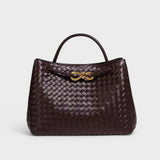 Andrea™ - Fonott mintás strukturált táska arany csattal