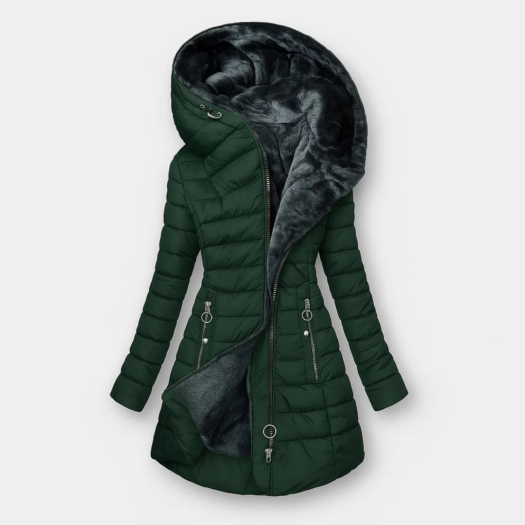 Zöldike™ - Sherpa bélésű steppelt kabát