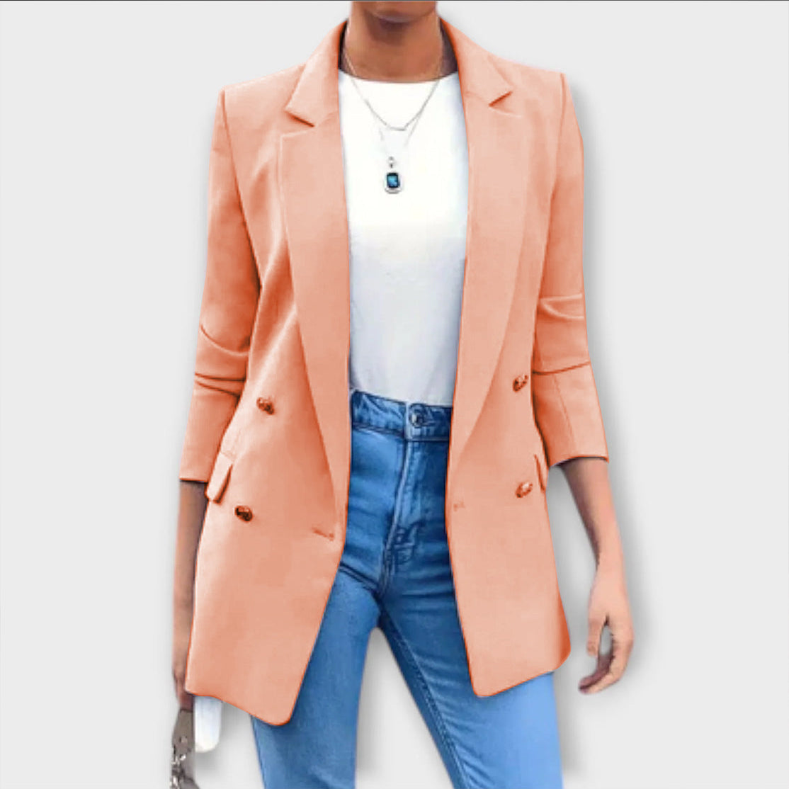 Nikolett™ - Duplagombos Hosszú Blézer