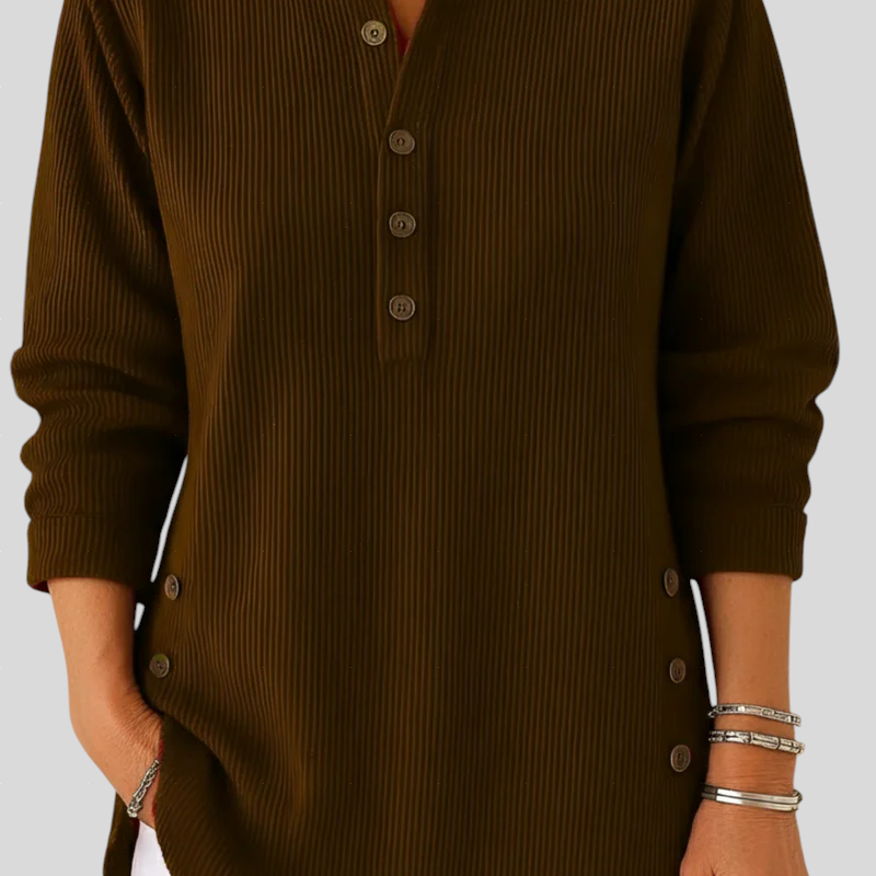 Eszti™ - Gombos tunika hosszú ujjú