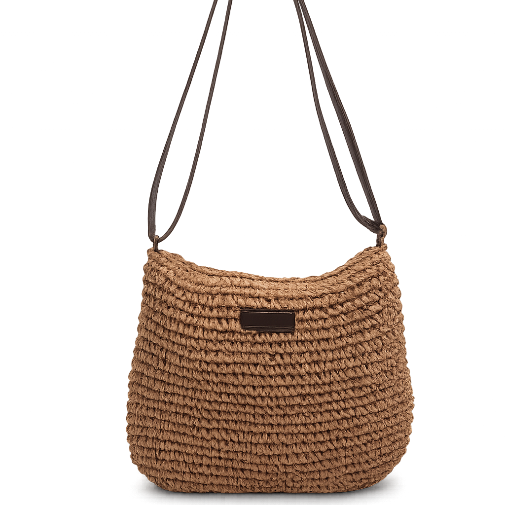 Szilvia™ - Fonott szalma hobo táska