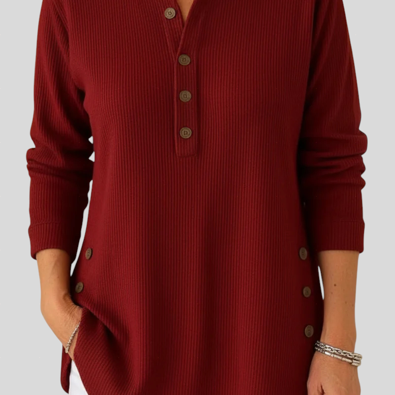 Eszti™ - Gombos tunika hosszú ujjú