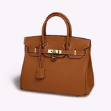 Dorottya™ - Strukturált bőr táska lakattal és arany zárral