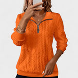 Elza™ - Cipzáras fonott mintás pulóver