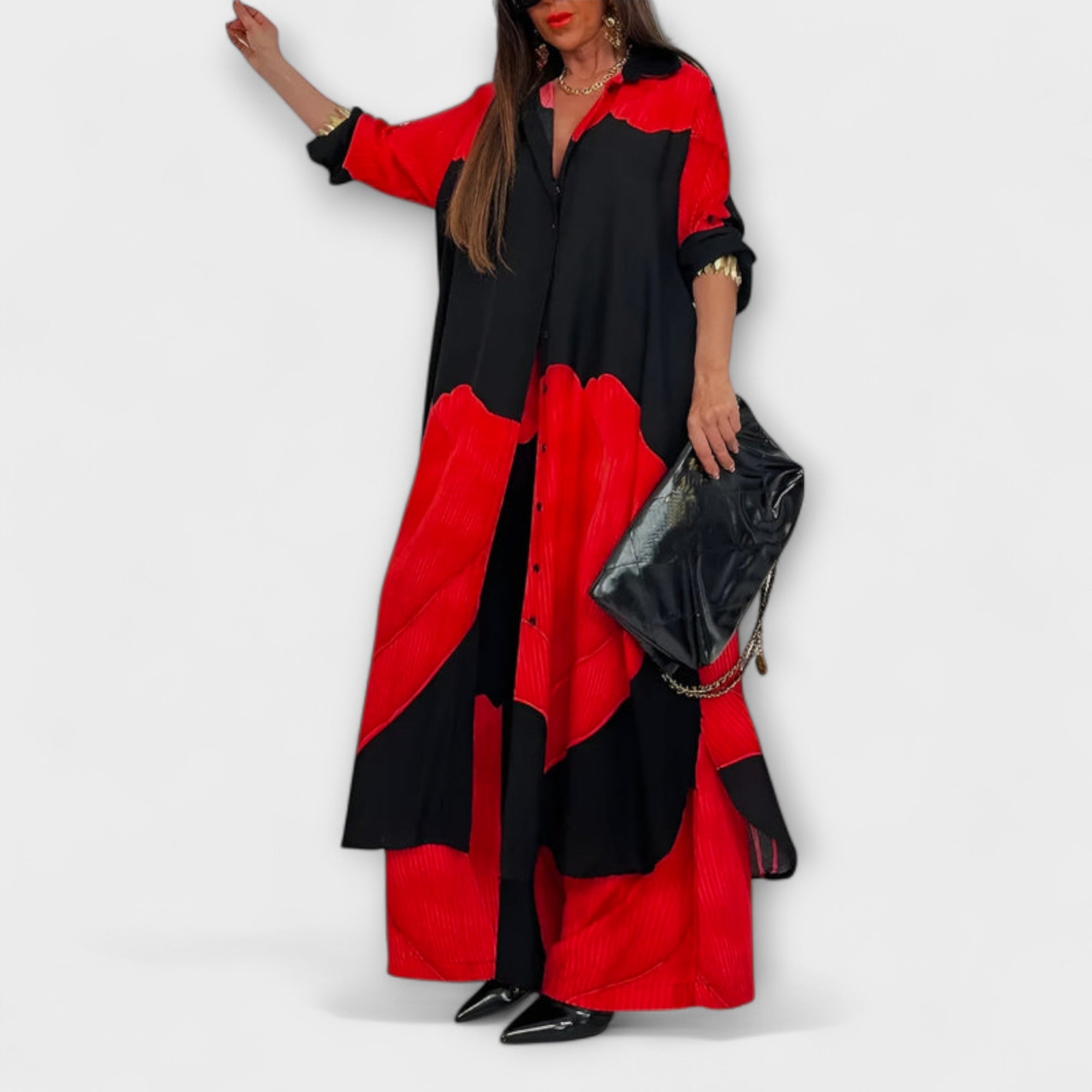 Lóra™ - Botanikus Mintás Ing és Nadrág Szett