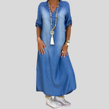 Kék™ - Laza maxi ing ruha