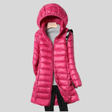Debora™ - Hosszú, Bélelt Puffos Kabát Kapucnival