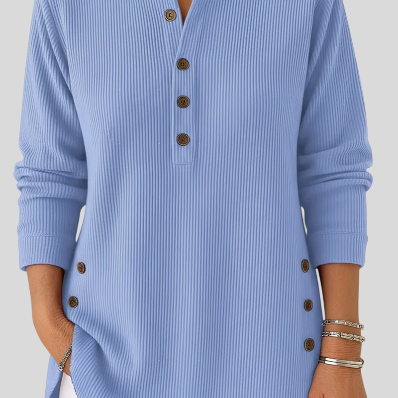 Eszti™ - Gombos tunika hosszú ujjú