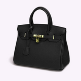 Dorottya™ - Strukturált bőr táska lakattal és arany zárral