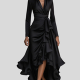 Stella™ - Szatén fodros aszimmetrikus ruha