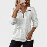 Elza™ - Cipzáras fonott mintás pulóver