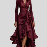 Stella™ - Szatén fodros aszimmetrikus ruha