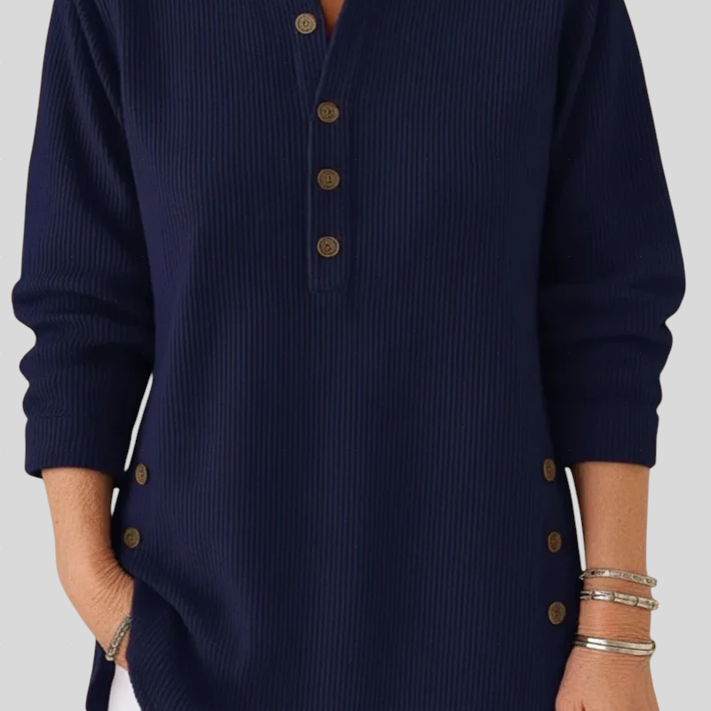 Eszti™ - Gombos tunika hosszú ujjú