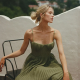 Zöldike™ - Elegáns ráncos ruha