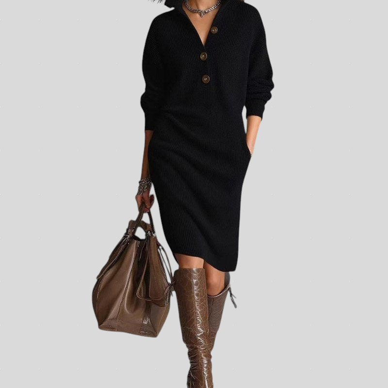 Boglárka™ - Bordázott kötött ruha