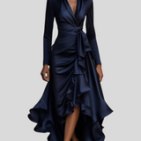 Stella™ - Szatén fodros aszimmetrikus ruha