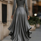 Stella™ - Szatén fodros aszimmetrikus ruha