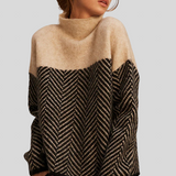 Julcsi™ - Mintás color block pulóver