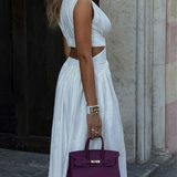 Dorottya™ - Strukturált bőr táska lakattal és arany zárral