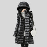 Debora™ - Hosszú, Bélelt Puffos Kabát Kapucnival