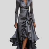 Stella™ - Szatén fodros aszimmetrikus ruha