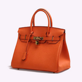 Dorottya™ - Strukturált bőr táska lakattal és arany zárral