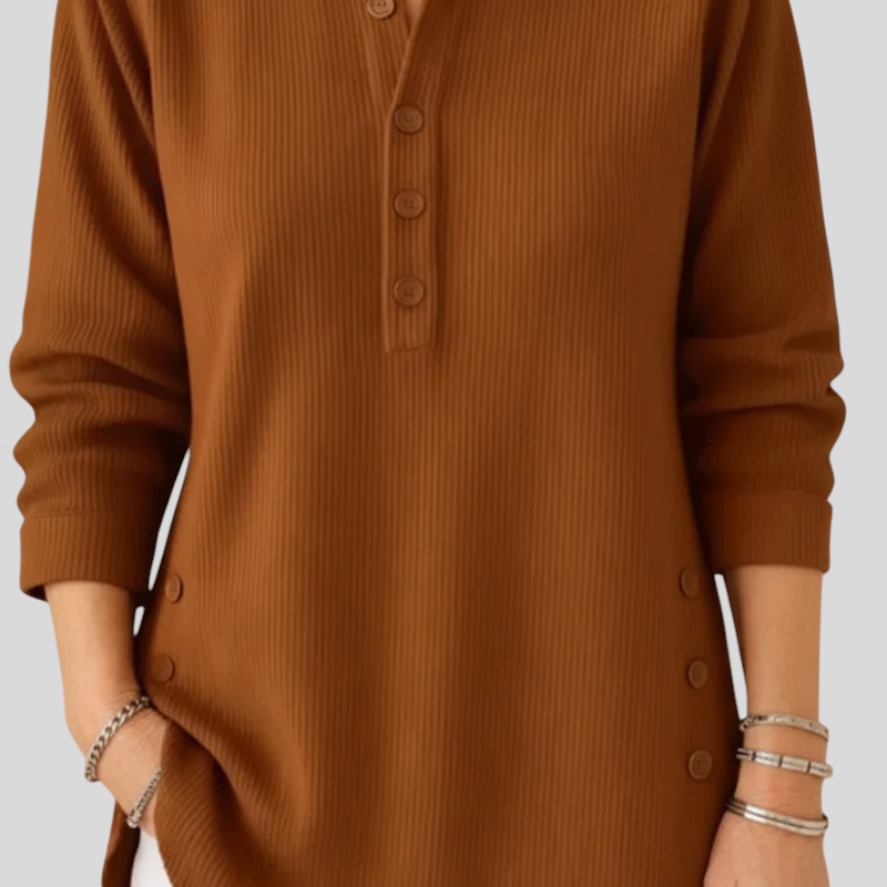 Eszti™ - Gombos tunika hosszú ujjú