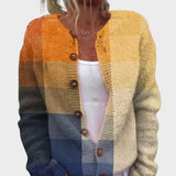 Enci™ - Színes blokkos gombos kardigán