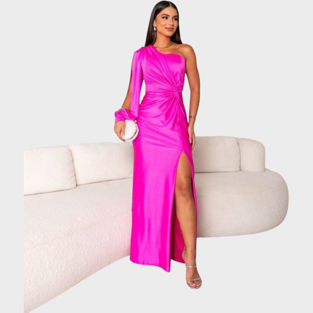 Angelika™ - Aszimmetrikus szatén ruha