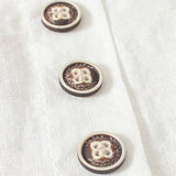 Szimonetta™ - Len blúz aszimmetrikus gombokkal