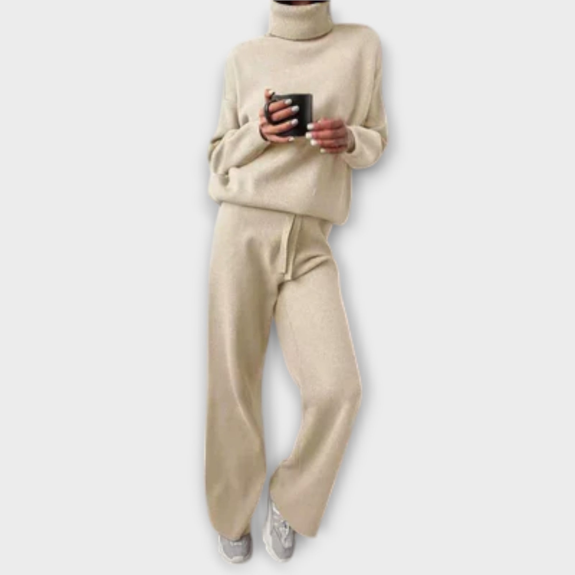 Hedvig™ - Garbónyakú Kötött Pulóver és Nadrág Szett