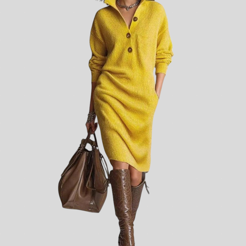 Boglárka™ - Bordázott kötött ruha