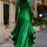 Stella™ - Szatén fodros aszimmetrikus ruha