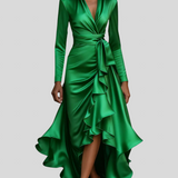 Stella™ - Szatén fodros aszimmetrikus ruha