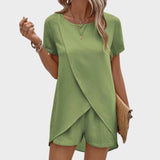 Petra™ - Aszimmetrikus blúz és short szett