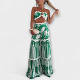 Valéria™ - Trópusi Mintás Halter Top és Nadrág Szett