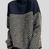 Julcsi™ - Mintás color block pulóver