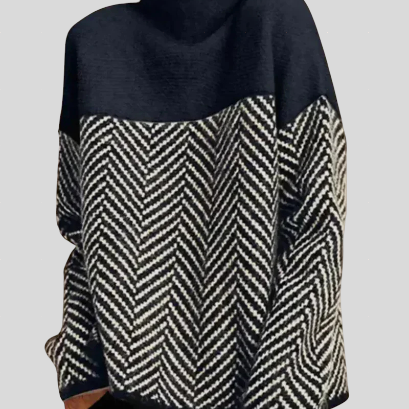 Julcsi™ - Mintás color block pulóver