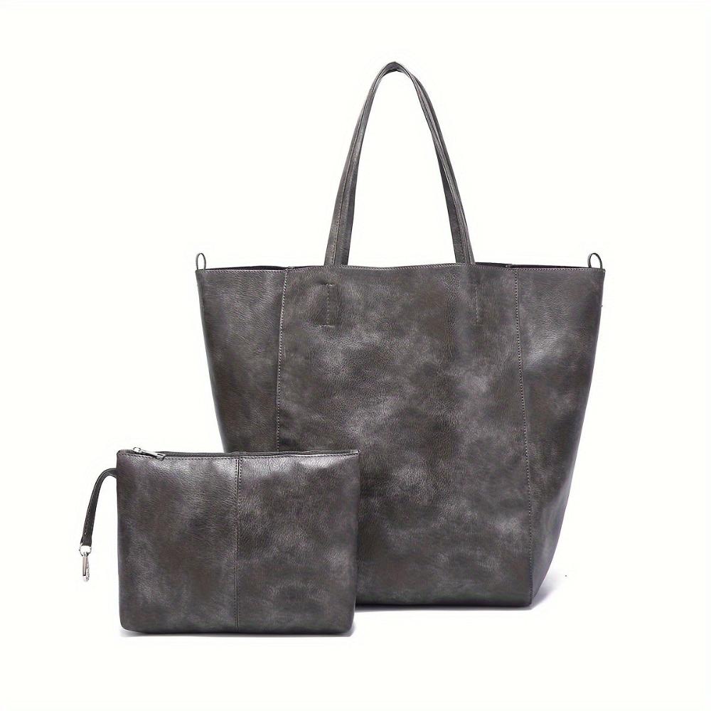 Mónika™ - 2 részes bőr tote táska szett clutch-sal