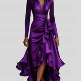 Stella™ - Szatén fodros aszimmetrikus ruha