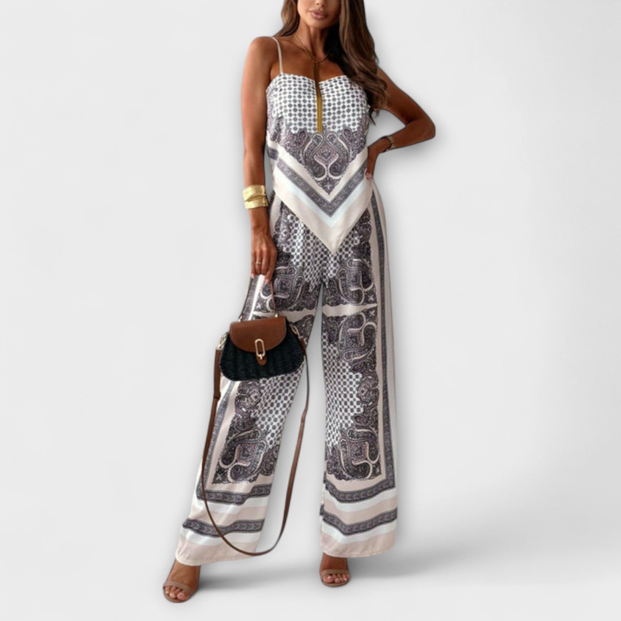 Zsófia™ - Nyomott Mintás Spagettipántos Szett