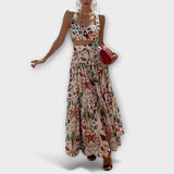 Dorina™ - Kagylómintás crop top és maxi szoknya szett