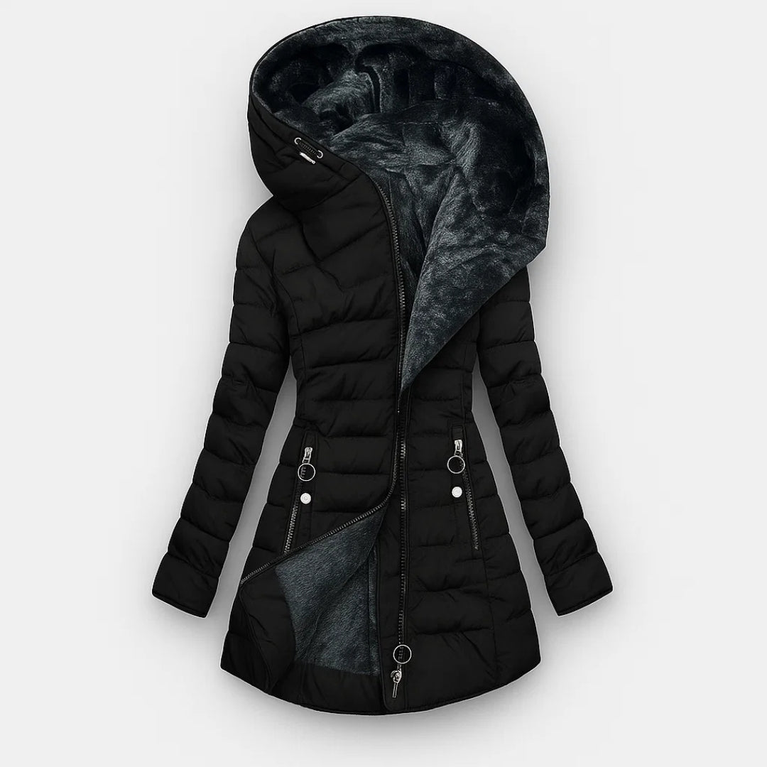 Zöldike™ - Sherpa bélésű steppelt kabát