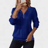 Elza™ - Cipzáras fonott mintás pulóver