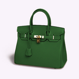 Dorottya™ - Strukturált bőr táska lakattal és arany zárral