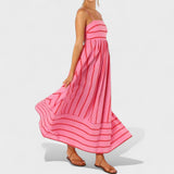 Cecília™ - Csíkos textúrás ruha