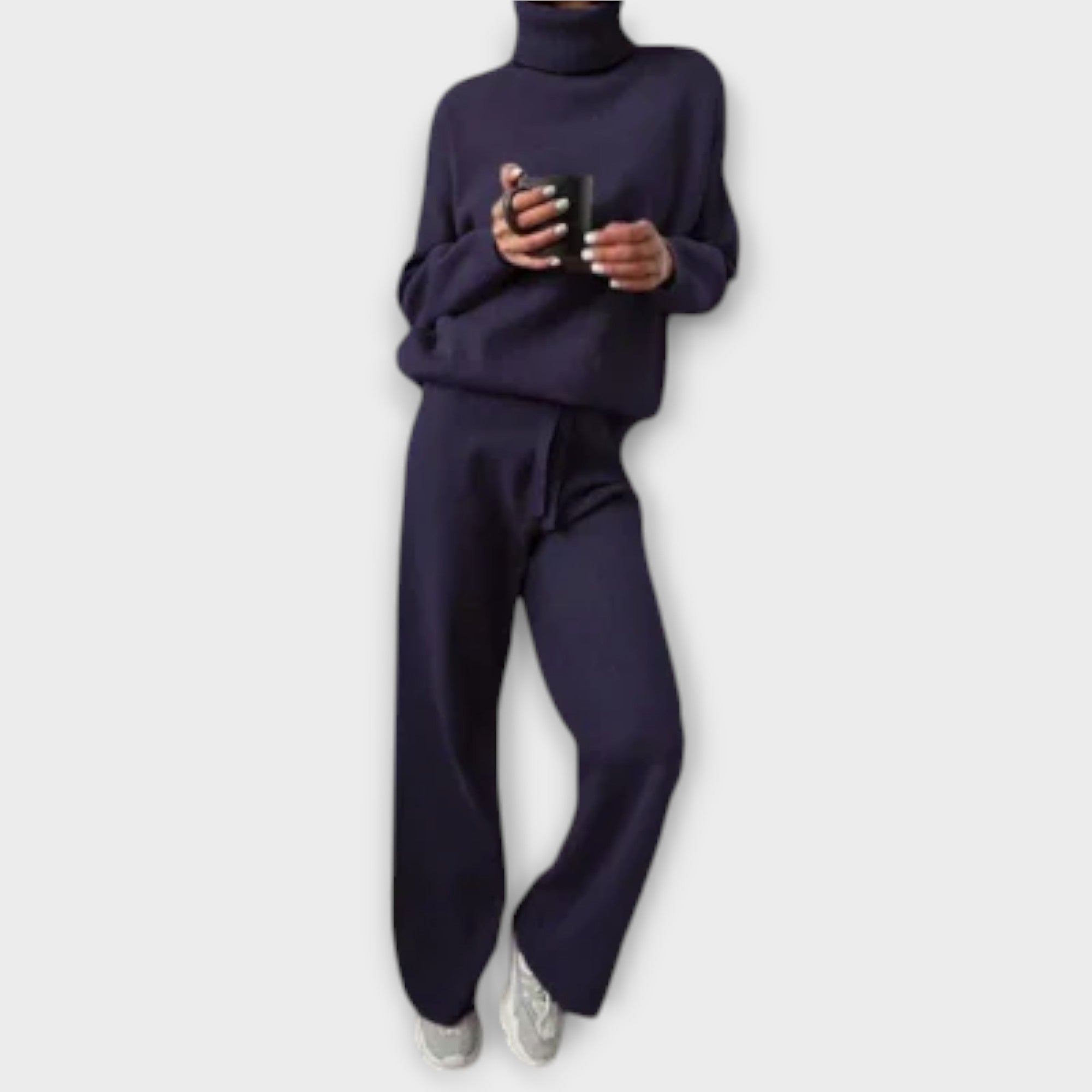 Hedvig™ - Garbónyakú Kötött Pulóver és Nadrág Szett